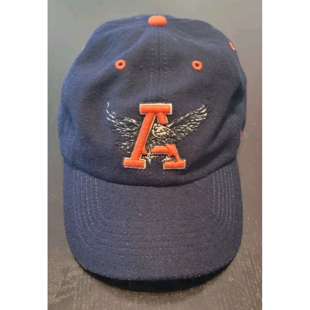 Auburn Tigers 47 Brand Navy Blue Orange Wool VAULT Hat Leather Strap Cap AU